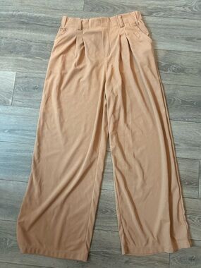 HALARA Wide-Leg High-Waist Pants in dark Tan NWOT
